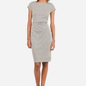 Express houndstooth belted dress